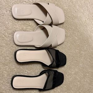 Womens Slide Sandals - Black and Nude (2 for $$22)